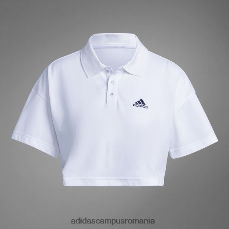 adidas campus romania tricou polo decupat din piqué alb femei alb J266N210712