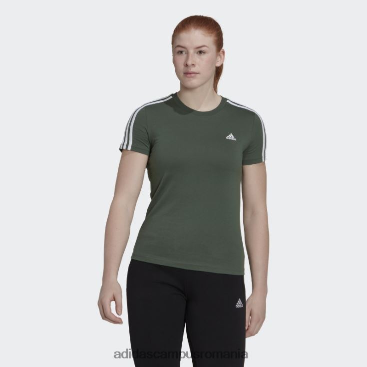 adidas campus romania tricou subțire cu 3 dungi green oxide essentials femei oxid verde/alb J266N29293
