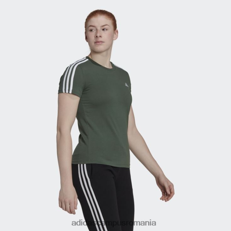 adidas campus romania tricou subțire cu 3 dungi green oxide essentials femei oxid verde/alb J266N29293