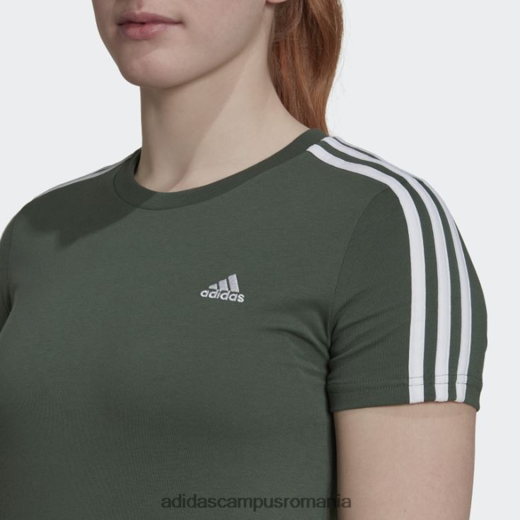 adidas campus romania tricou subțire cu 3 dungi green oxide essentials femei oxid verde/alb J266N29293