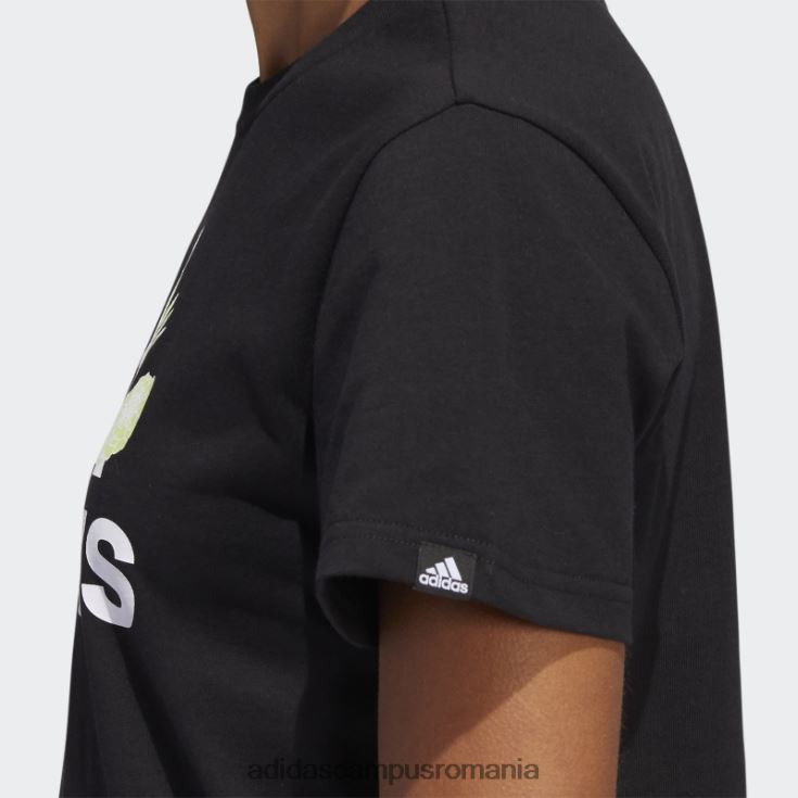 adidas campus romania tricou superher cu logo grafic floral negru adidas femei alb negru J266N210530