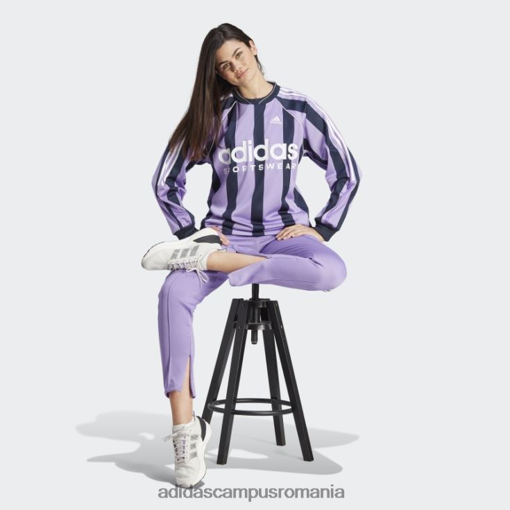 adidas campus romania tricou violet jacquard cu mânecă lungă femei violet/cerneală/alb J266N22236