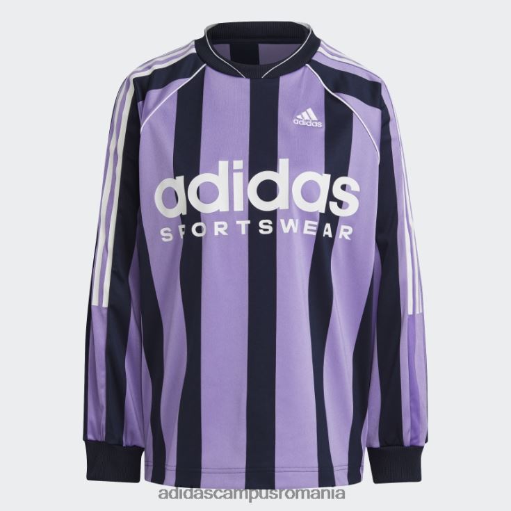adidas campus romania tricou violet jacquard cu mânecă lungă femei violet/cerneală/alb J266N22236