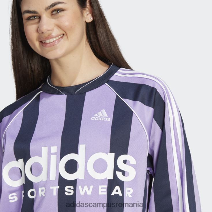 adidas campus romania tricou violet jacquard cu mânecă lungă femei violet/cerneală/alb J266N22236