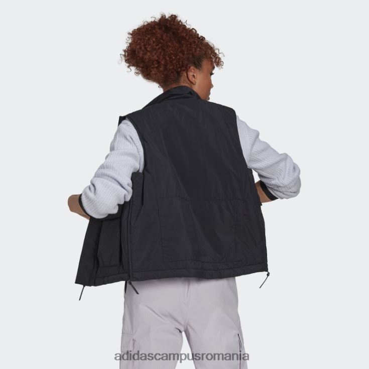 adidas campus romania vestă puf neagră femei alb negru J266N22288