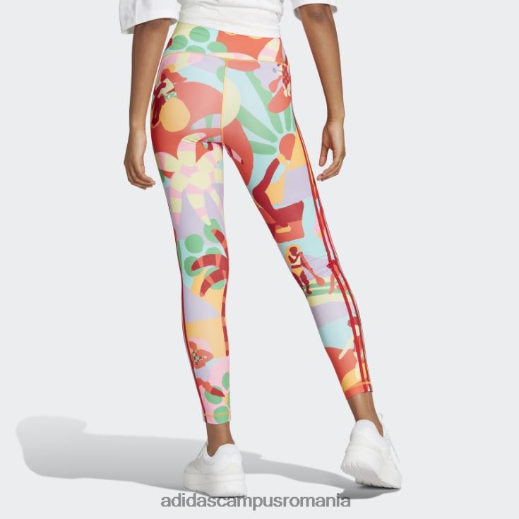 adidas campus romania x farm rio dresuri 7/8 auriu real fierbinte femei strălucire auriu/roz real J266N29819