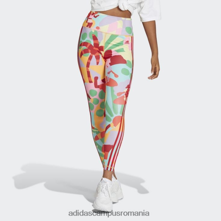 adidas campus romania x farm rio dresuri 7/8 auriu real fierbinte femei strălucire auriu/roz real J266N29819