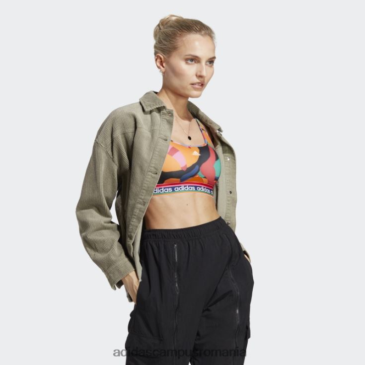 adidas campus romania x farm rio sutien mediu sustinere fashion verde indraznet femei verde îndrăzneț/stacojiu J266N29469