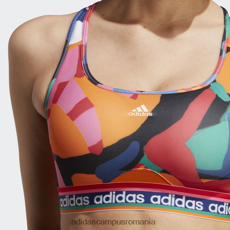 adidas campus romania x farm rio sutien mediu sustinere fashion verde indraznet femei verde îndrăzneț/stacojiu J266N29469