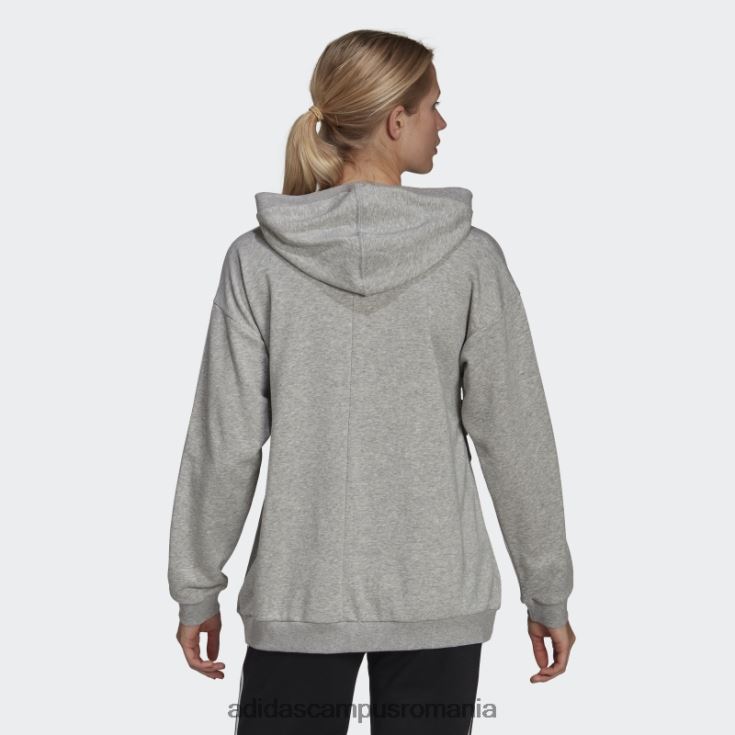 adidas campus romania essentials bumbac hanorac 3 dungi (maternitate) alb moda femei gri mediu/alb J266N210518