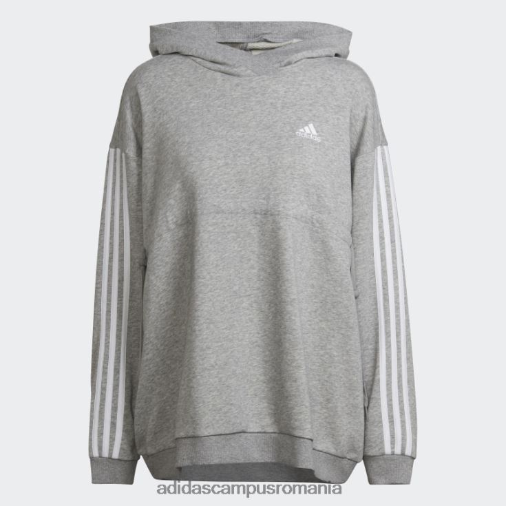 adidas campus romania essentials bumbac hanorac 3 dungi (maternitate) alb moda femei gri mediu/alb J266N210518