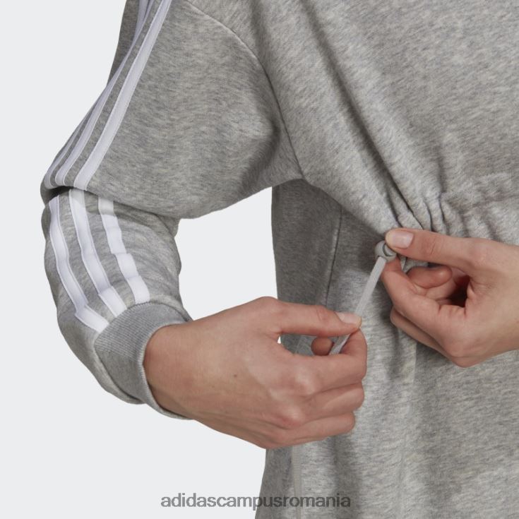 adidas campus romania essentials bumbac hanorac 3 dungi (maternitate) alb moda femei gri mediu/alb J266N210518