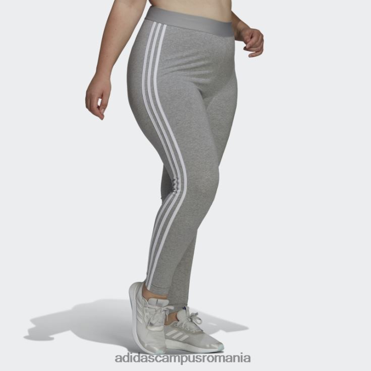 adidas campus romania essentials jambiere cu 3 dungi (plus marime) gri mediu femei gri mediu/alb J266N29475