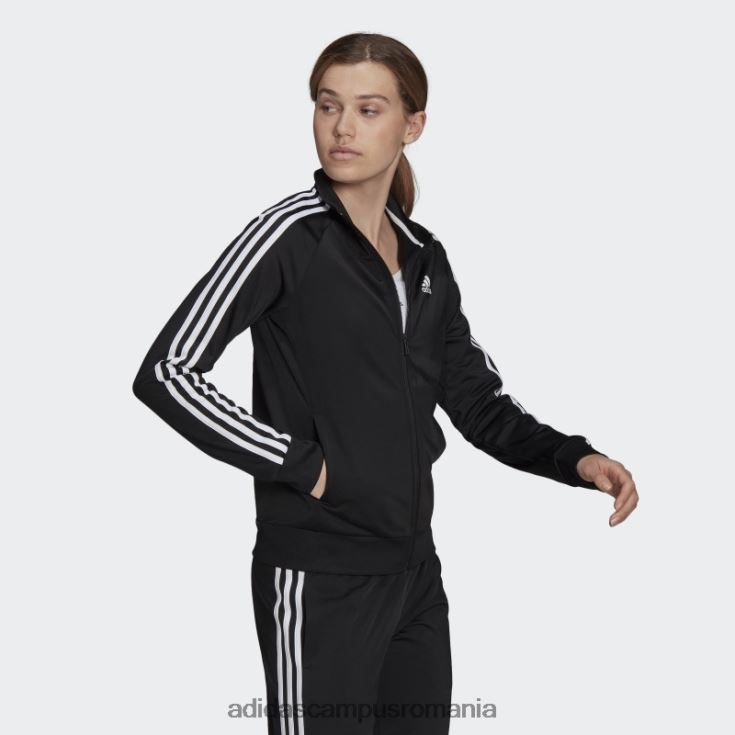 adidas campus romania jachetă neagră pentru încălzire primegreen essentials, subțire, cu 3 dungi femei negru J266N28867