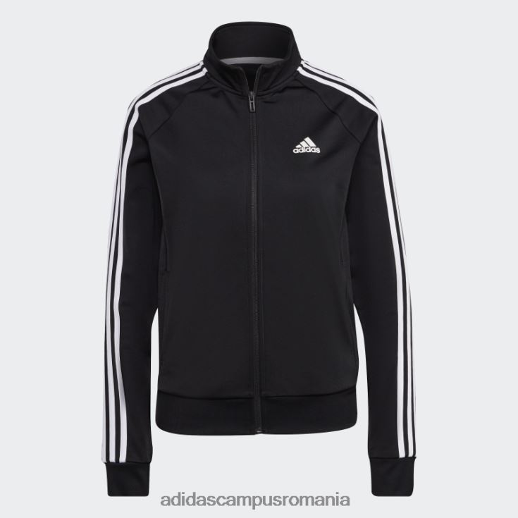 adidas campus romania jachetă neagră pentru încălzire primegreen essentials, subțire, cu 3 dungi femei negru J266N28867