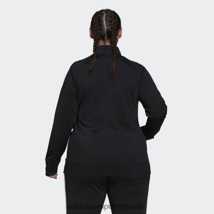adidas campus romania jachetă neagră, tricot de încălzire, subțire, cu 3 dungi (mărime plus) femei negru J266N28890