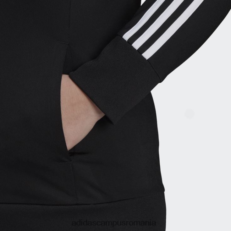 adidas campus romania jachetă neagră, tricot de încălzire, subțire, cu 3 dungi (mărime plus) femei negru J266N28890
