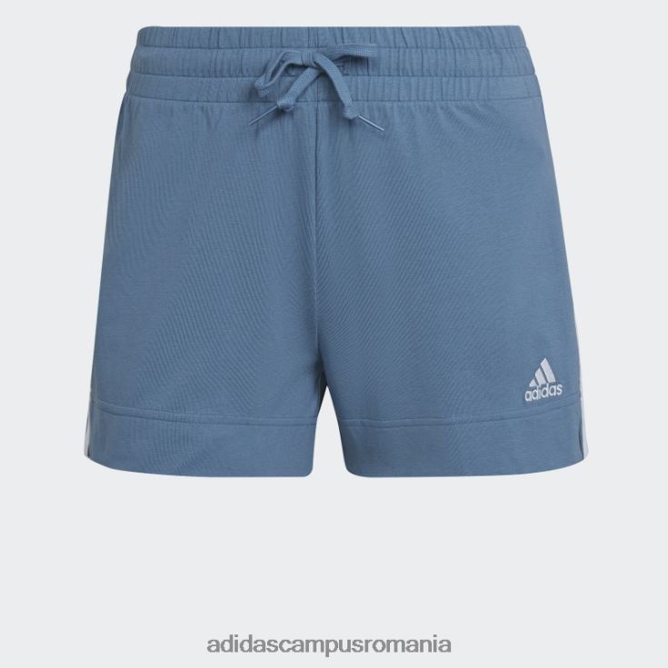 adidas campus romania pantaloni scurți subțiri cu 3 dungi, albastru alterat, esențiale adidas femei albastru/alb alterat J266N210305