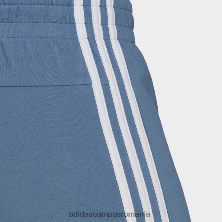adidas campus romania pantaloni scurți subțiri cu 3 dungi, albastru alterat, esențiale adidas femei albastru/alb alterat J266N210305