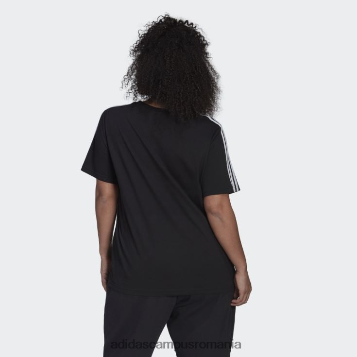 adidas campus romania tricou negru essentials subțire cu 3 dungi (plus mărime) adidas femei alb negru J266N29501