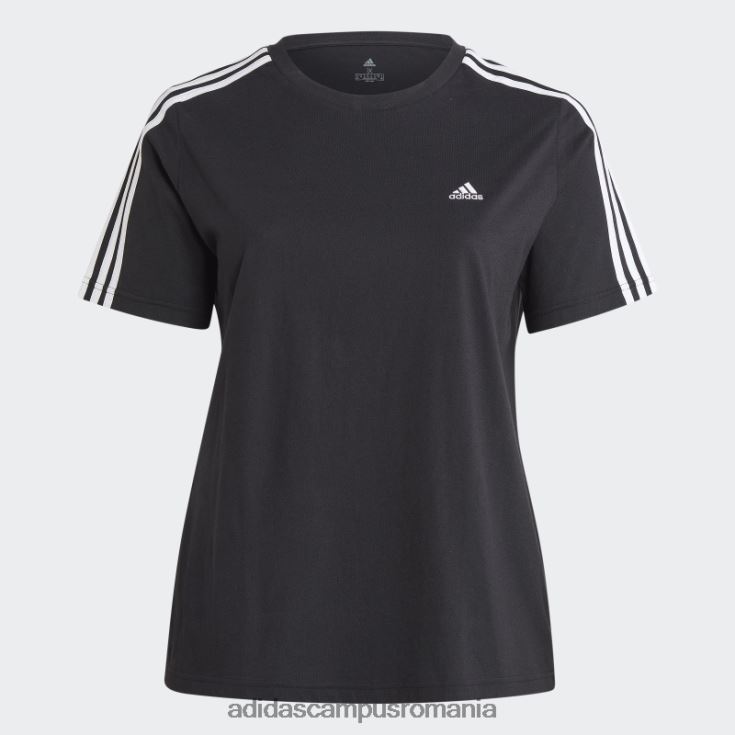 adidas campus romania tricou negru essentials subțire cu 3 dungi (plus mărime) adidas femei alb negru J266N29501