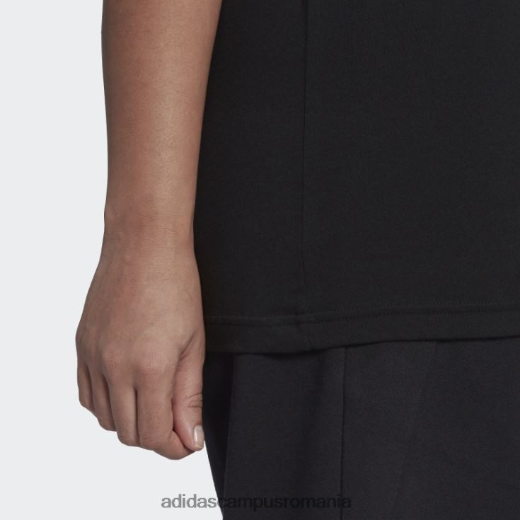 adidas campus romania tricou negru essentials subțire cu 3 dungi (plus mărime) adidas femei alb negru J266N29501