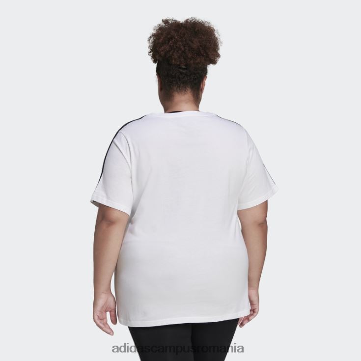 adidas campus romania tricou slim cu 3 dungi essentials (mărime plus) alb femei alb negru J266N28905
