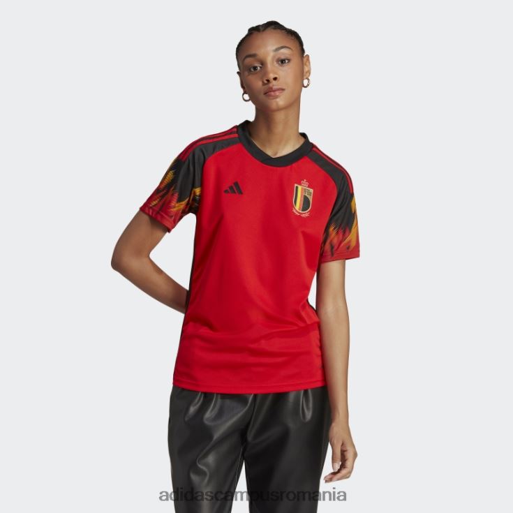 adidas campus romania fierbinte belgia 22 tricou acasă negru femei roșu/negru J266N22414