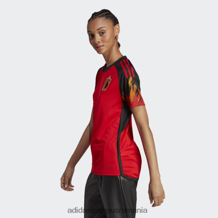 adidas campus romania fierbinte belgia 22 tricou acasă negru femei roșu/negru J266N22414