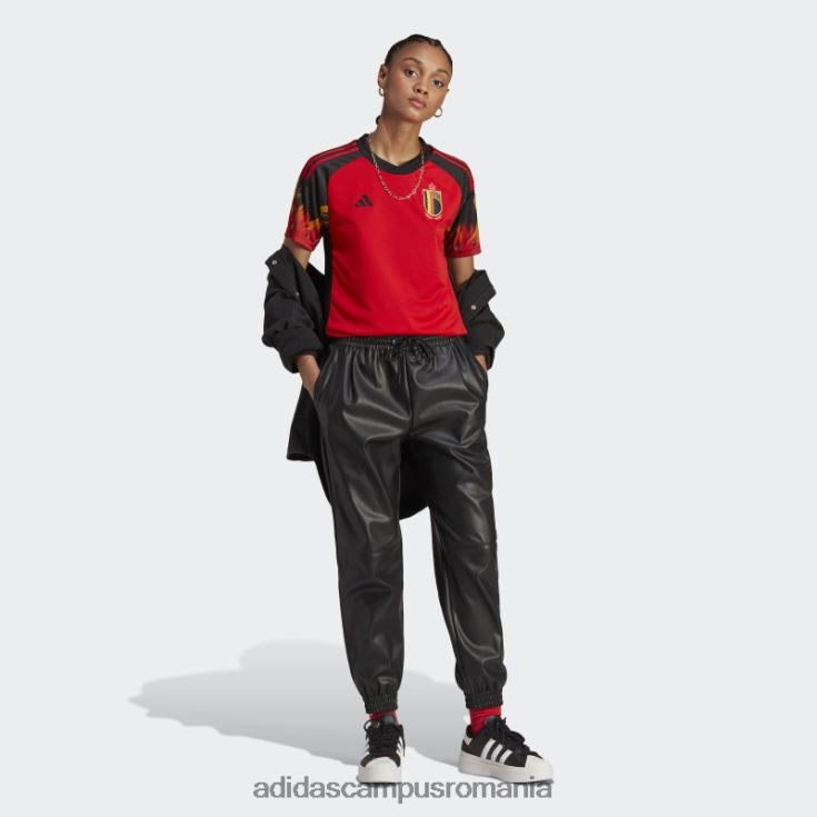 adidas campus romania fierbinte belgia 22 tricou acasă negru femei roșu/negru J266N22414