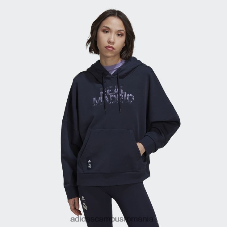 adidas campus romania hanorac cu capota real madrid bleumarin de noapte femei marina de noapte J266N217356