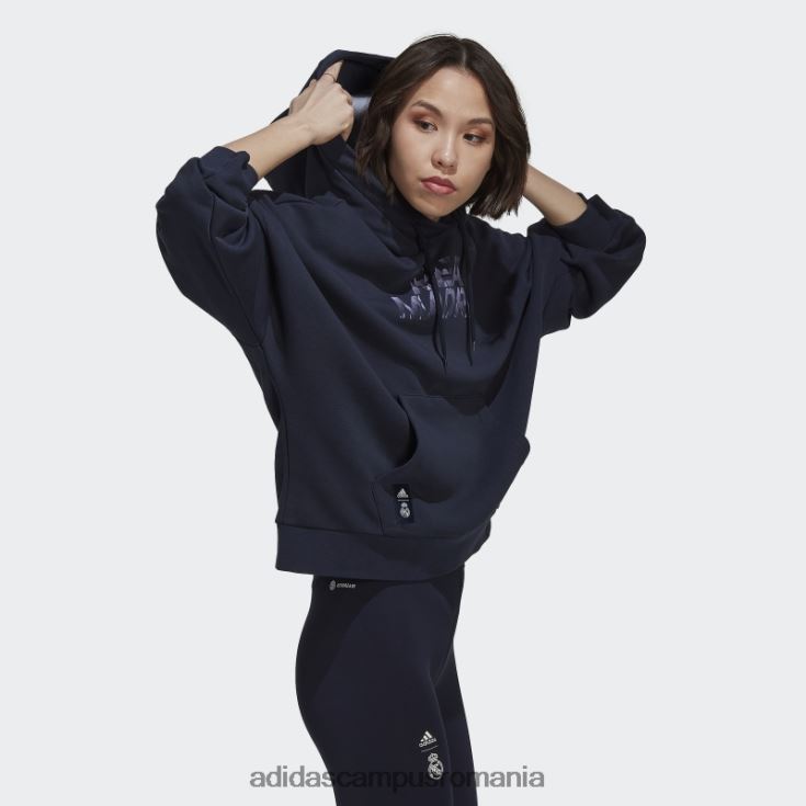 adidas campus romania hanorac cu capota real madrid bleumarin de noapte femei marina de noapte J266N217356