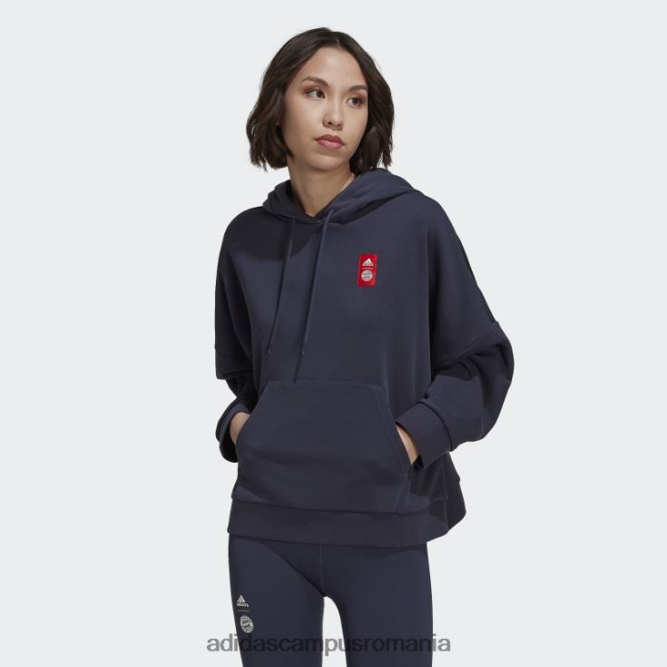adidas campus romania hanorac cu glugă cu grafică dna fc bayern navy femei marina J266N217141