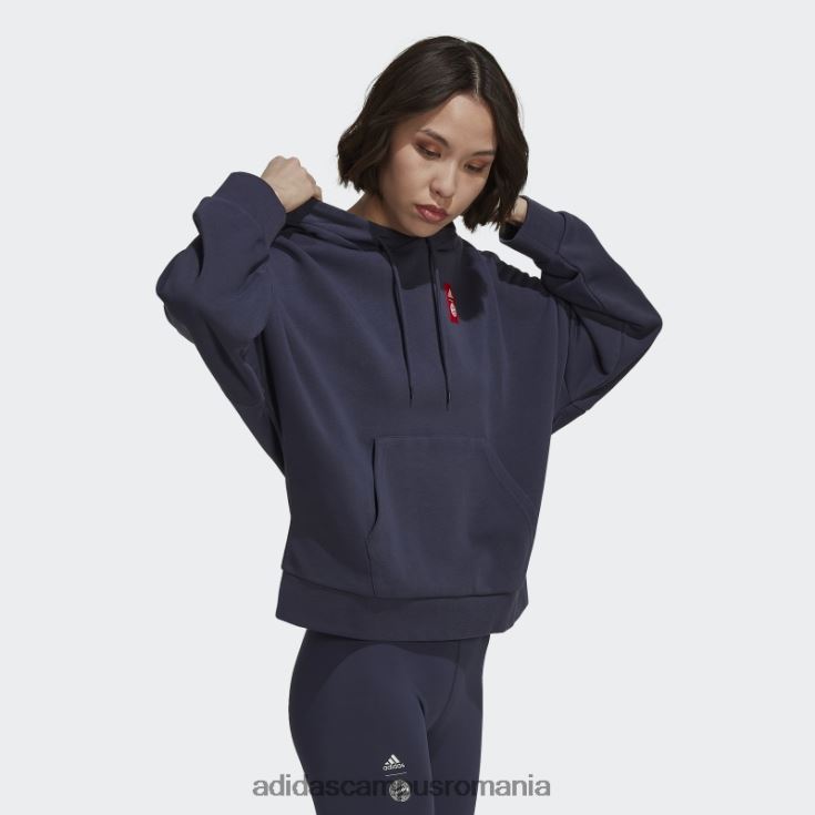 adidas campus romania hanorac cu glugă cu grafică dna fc bayern navy femei marina J266N217141