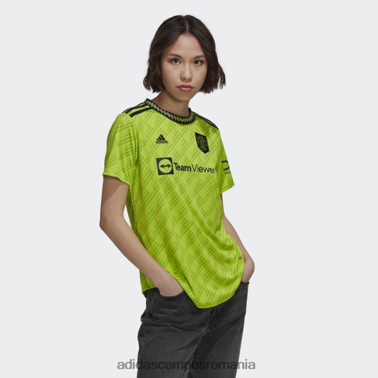 adidas campus romania manchester united 22/23 al treilea tricou slime fashion femei slime J266N22480
