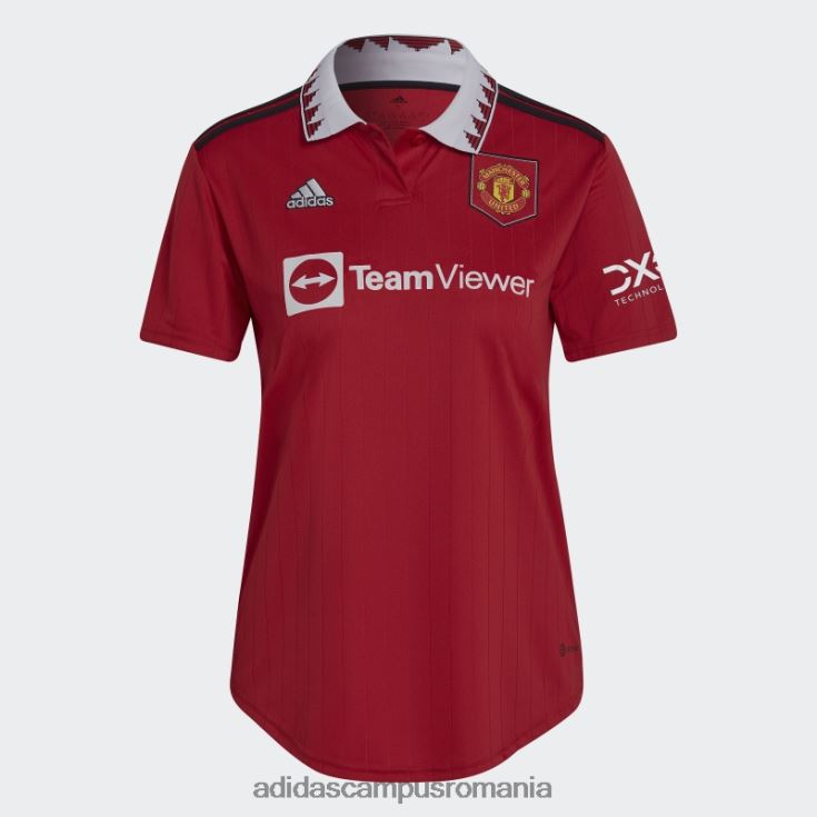 adidas campus romania tricou home manchester united 22/23, roșu, modă femei roșu adevărat J266N216534