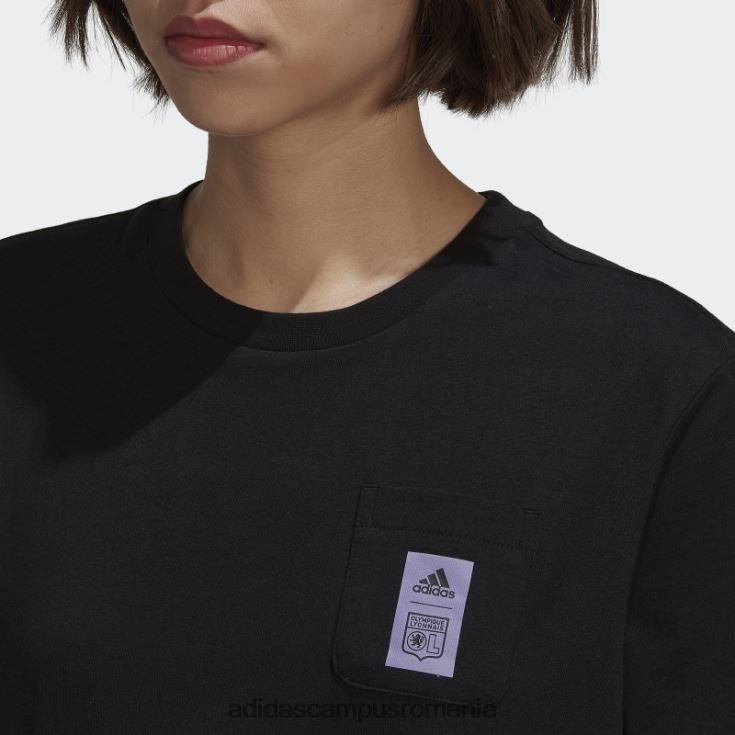 adidas campus romania tricou negru Olympique Lyonnais femei negru J266N217350