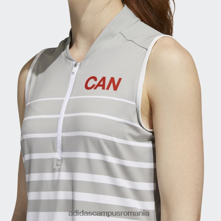 adidas campus romania Polo adidas fără mâneci cu dungi gri uni mgh femei mgh gri solid J266N210461