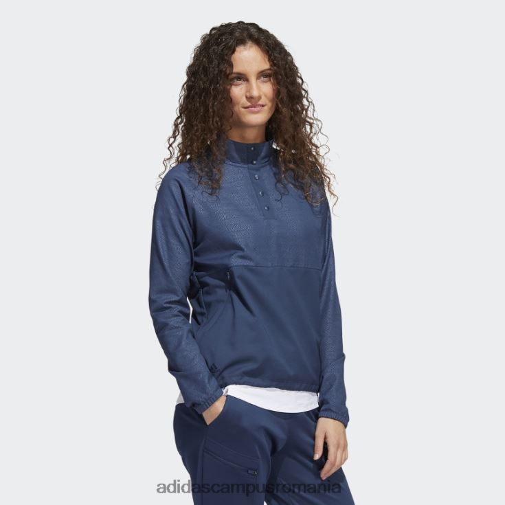 adidas campus romania Pulover 1/4-snap în relief bleumarin femei marina J266N23122