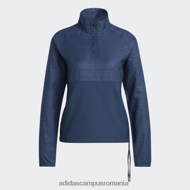 adidas campus romania Pulover 1/4-snap în relief bleumarin femei marina J266N23122
