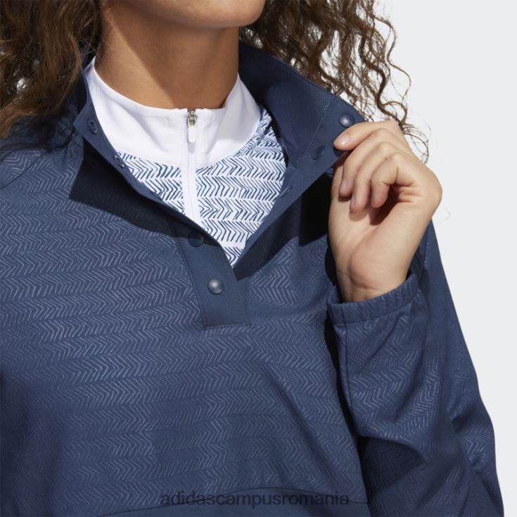adidas campus romania Pulover 1/4-snap în relief bleumarin femei marina J266N23122