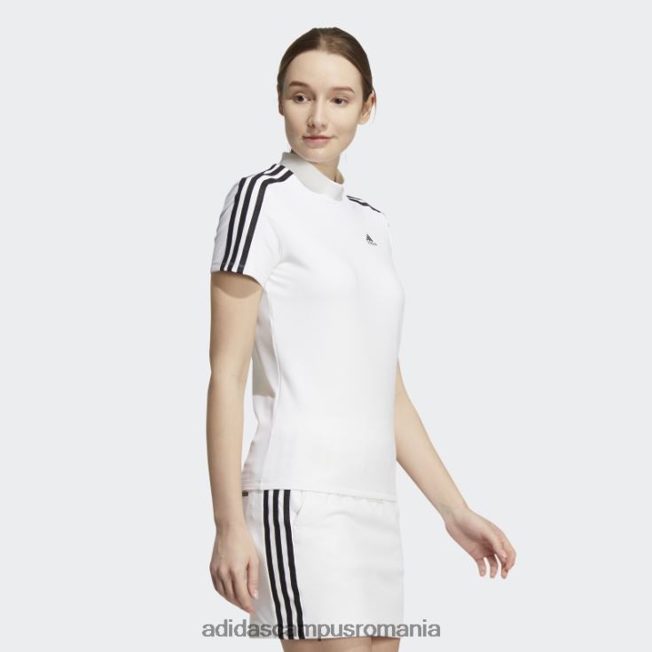 adidas campus romania Tricou cu gât fals cu 3 dungi alb adidas femei alb J266N23030
