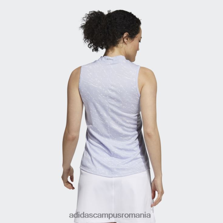 adidas campus romania Tricou polo fără mâneci din jacquard în tonuri violete femei ton violet J266N23257
