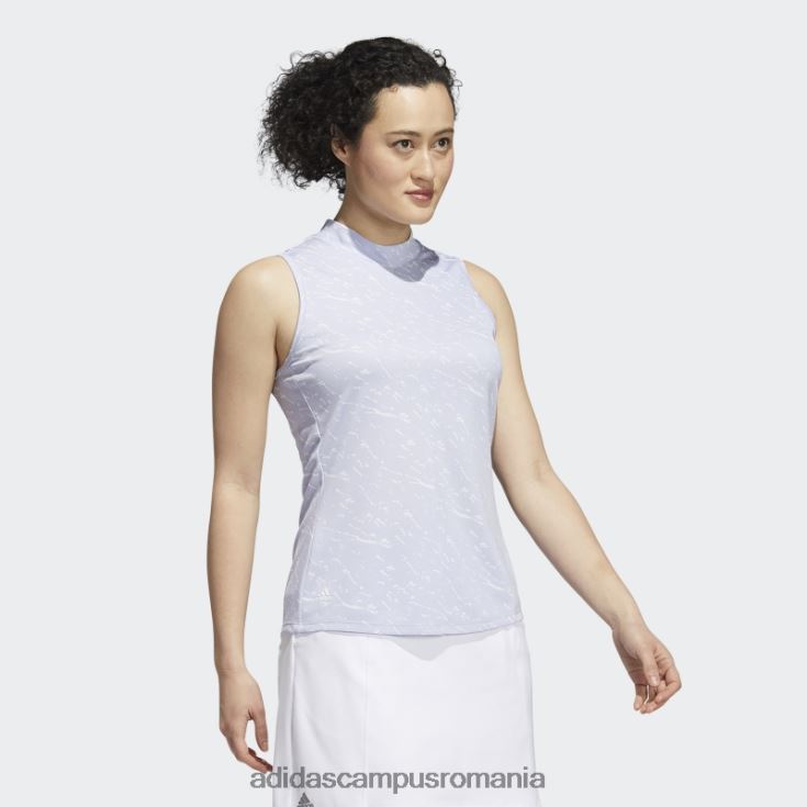 adidas campus romania Tricou polo fără mâneci din jacquard în tonuri violete femei ton violet J266N23257