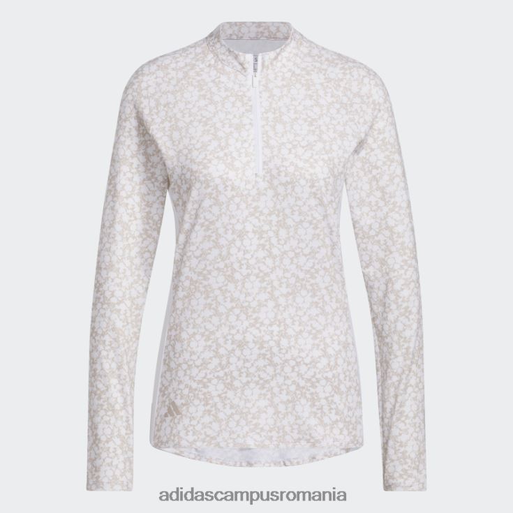 adidas campus romania Ultimate365 tricou polo de golf cu fermoar 1/4 cu decolteu tau adidas femei taupe/alb J266N29552