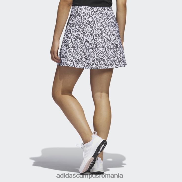 adidas campus romania fustă de golf imprimată de 16 inci, neagră femei alb negru J266N29788