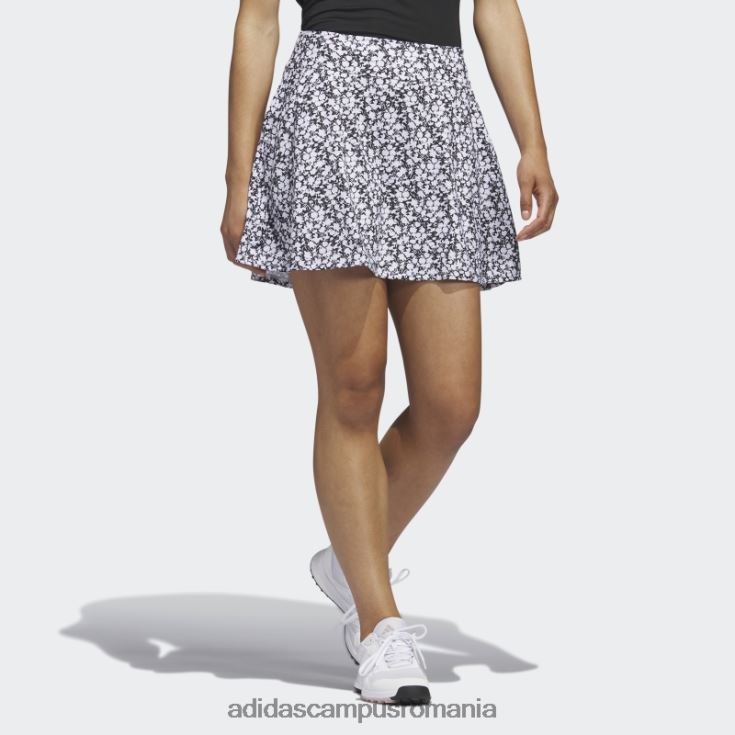 adidas campus romania fustă de golf imprimată de 16 inci, neagră femei alb negru J266N29788