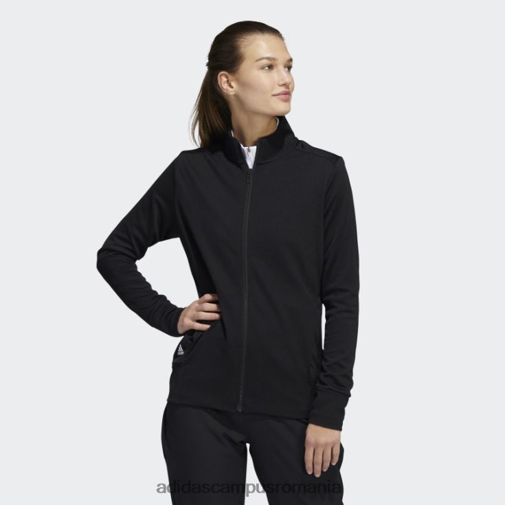 adidas campus romania jachetă neagră cu fermoar cu textura femei negru J266N217038