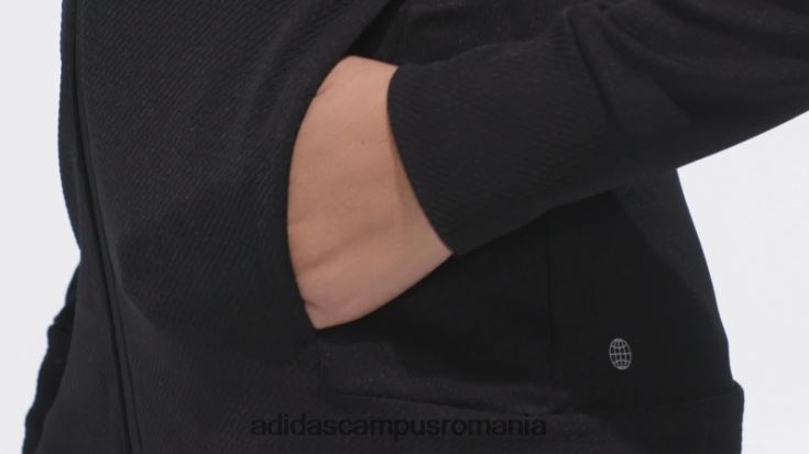 adidas campus romania jachetă neagră cu fermoar cu textura femei negru J266N217038