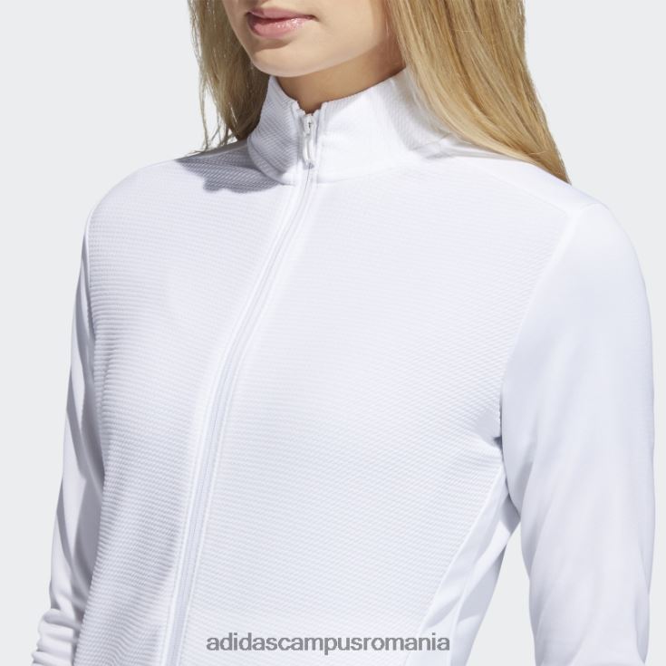adidas campus romania jachetă texturată cu fermoar albă femei alb J266N216771